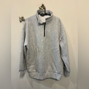 Cozy Gray Half-Zip Sweatshirt